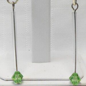 No 731 Magnificent handmade earrings with glass tubes and Swarovski crystals